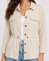 DASH TD4239 LINEN TIE WAIST ANORAK sandstone