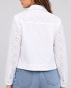 DASH TD4241 JEAN JACKET WITH EYELET TRIM white