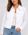 DASH TD4241 JEAN JACKET WITH EYELET TRIM white