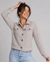 DASH TD4260 CORDED STRIPE JEAN JACKET taupe