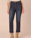 DEMOCRACY B269Q4N2 HR FRAY SLIM STRAIGHT JEAN DARK WASH