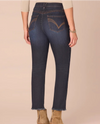 DEMOCRACY B269Q4N2 HR FRAY SLIM STRAIGHT JEAN DARK WASH