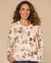 DEMOCRACY B6465JHSW 3/4 SLEEVE PRINTED SWEATER CARDIGAN blush