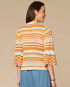 DEMOCRACY B6473DFSW CROCHET STITCH STRIPE SWEATER HONEY BACK