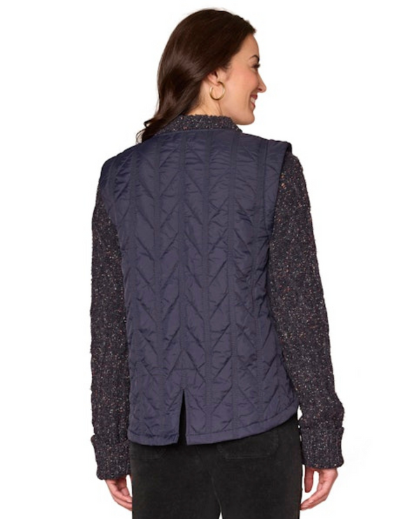 DEMOCRACY B6753LASW QUILTED VEST ZIP JACKET BACK