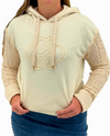 DEMOCRACY B6904MMSW CHAIN STITCH LOGO HOODIE NATURAL