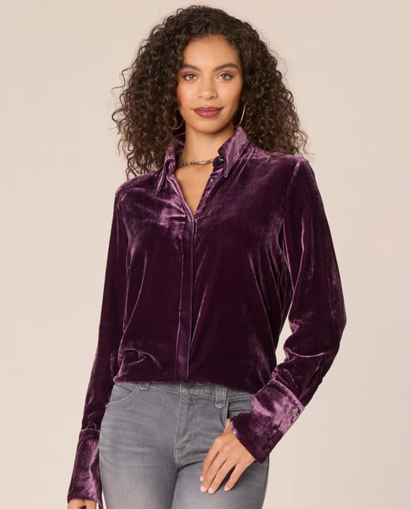 DEMOCRACY B74714G5E CUFF BAND VELVET WOVEN SHIRT