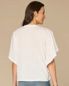 DEMOCRACY B9558LU1E EMBROIDERED KNIT PONCHO WHITE BACK