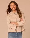 DEMOCRACY B96756EZS 3/4 FRENCH CUFF SLEEVE BUTTON DOWN DENIM SHIRT WASHED PALE OAK