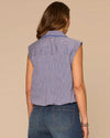 DEMOCRACY B9752UN3E BUTTON DOWN FRONT PLACKET WITH STRIPES COBALT