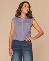 DEMOCRACY B9752UN3E BUTTON DOWN FRONT PLACKET WITH STRIPES  COBALT