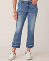 DEMOCRACY BP2299X1OB PETITE DOUBLE HEM KICK FLARE JEAN MID BLUE medium wash