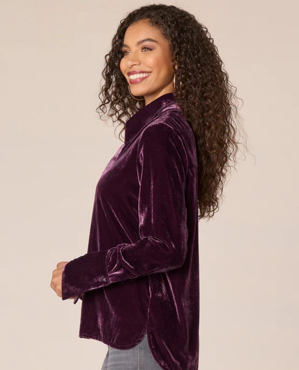 DEMOCRACY B74714G5E CUFF BAND VELVET WOVEN SHIRT