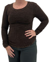 DEXTEROUS RIBBED LONG SLEEVE T-SHIRT BROWN