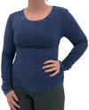 DEXTEROUS RIBBED LONG SLEEVE T-SHIRT NAVY