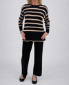 DK5808 2PC STRIPE KNIT PANT SET black