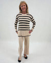 DK5808 2PC STRIPE KNIT PANT SET oatmeal