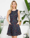 DR-2307 CAT PRINT DRESS black