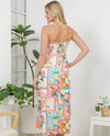 DR-2655 SUMMER FRUIT PRINT CAMI DRESS tangerine