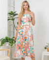 DR-2655 SUMMER FRUIT PRINT CAMI DRESS tangerine