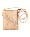 DRAGONFLY LASER CUT CROSSBODY BAG HG179 TAUPE