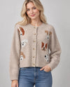 DREAMERS K6213-B DOG FACE CARDIGAN