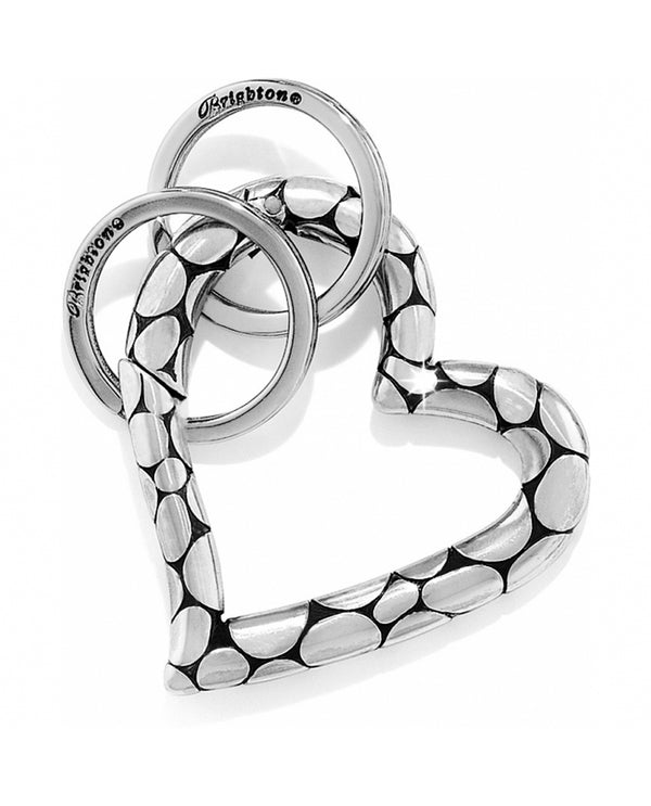 BRIGHTON E13390 SILVER PEBBLE HEART VALET FOB