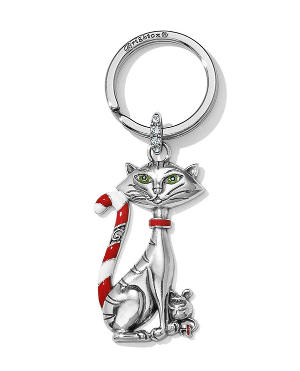 BRIGHTON E17310 CANDY CANE CAT KEYCHAIN