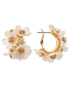 RAIN E4981 FLOWER BOUQUET HOOP EARRING WHITE 4981WH
