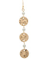 RAIN E5026G PEARL & HAMMERED DISC EARRING
