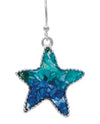 RAIN E5044S SHELL EPOXY BLUE INLAID STARFISH EARRING