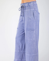 EASEL EB41308 MINERAL WASHED KNIT PANT LIGHT BLUE