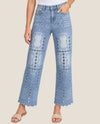 EASEL EB41683 EMBROIDERED DENIM JEAN medium wash