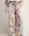 EASEL EB90254 FLORAL PRINT MIX WASHED TERRY PANTS KHAKI