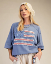 EASEL ET71893 FLAG TOP W/ BOWS MEDIUM WASH
