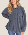 EASEL ET72135 OVERSIZE BUTTON SHIRT ash