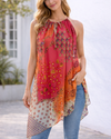 ECHO EB0158 FLORA HANDKERCHIEF HEM DRESS PINK