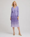ELLYNDALE ESH-SE302 PLEATING WITH FRINGE DRESS SET OMBRE EFFECT PURPLE