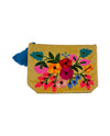 EMBROIDERED MAKE UP BAG/CLUTCH OJ-MBL mustard