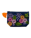 EMBROIDERED MAKE UP BAG/CLUTCH OJ-MBL navy