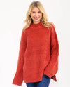 ENTRO T22025 OVERSIZED PULL OVER SWEATER rust