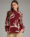 ENTRO T33512 MOCK NECK SWEATER burgundy