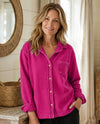 ESCAPE BY HABITAT 28095 COLOR WASHED TERRY ANYWHERE SHACKET fuchsia