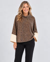 ETERNELLE 4-FW2609-9 MOCK NECK PONCHO SWEATER beige