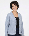 ETHYL 130 RUFFLE BOXY CARDIGAN GREY