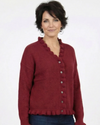 ETHYL 130 RUFFLE BOXY CARDIGAN RED