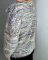 ETHYL 2515GRY FUZZY MOCK NECK CARDIGAN grey back