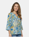 ETHYL H2005F4 V-NECK W/ BUTTONS BLUE