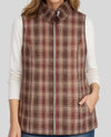 ETHYL HM03CIP QUILTED PLAID VEST brown