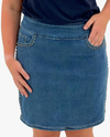 ETHYL P8M24 STUDDED DENIM SHORT SKIRT